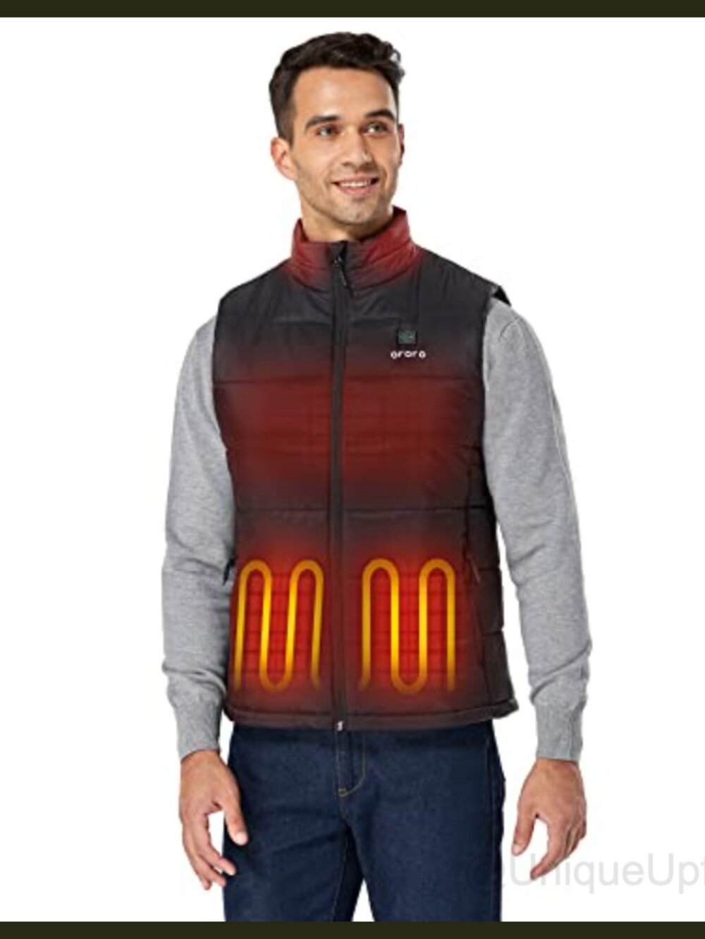 Men's Lightweight Heated Puffer Vest 4-Zone USB-C Battery Insulated